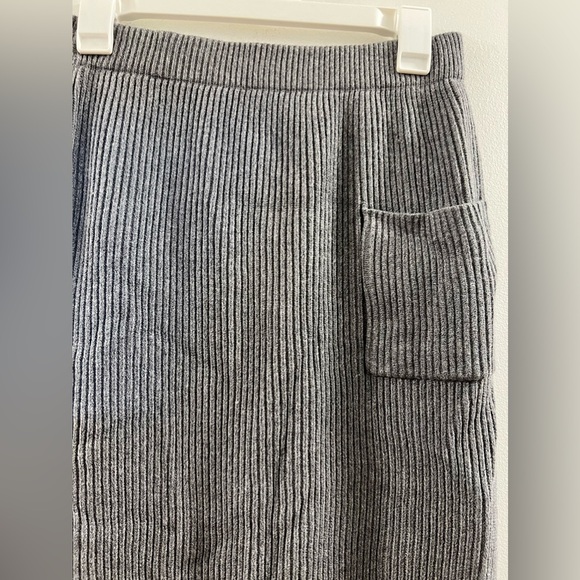 14. Loveimgs Outfits Ribbed Knit Long Sleeve Turtleneck Midi Pencil Skirt Set - Picture 16 of 16